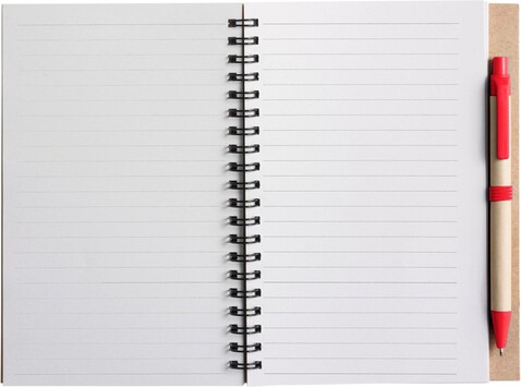 Notizbuch aus recyceltem Papier Stella – Rot bedrucken, Art.-Nr. 008999999_2715