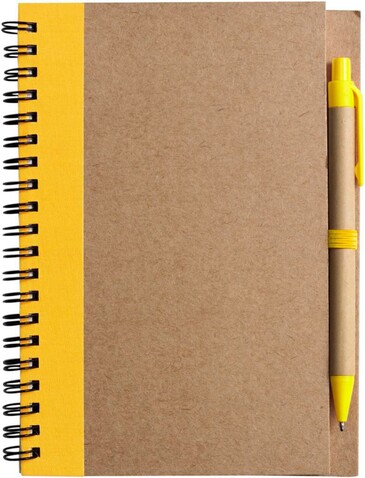 Notizbuch aus recyceltem Papier Stella – Gelb bedrucken, Art.-Nr. 006999999_2715