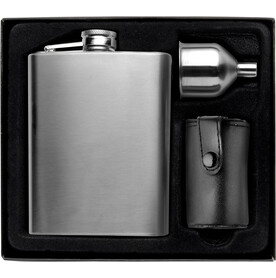 Flachmannset Brittany | Edelstahl 304 | 220 ml | 4 Becher – Silber bedrucken, Art.-Nr. 032999999_2807
