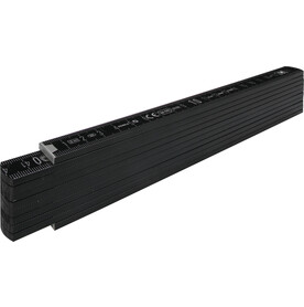 Faltbarer Zollstock aus Holz Gloria 700 Serie – Schwarz bedrucken, Art.-Nr. 001999999_28258