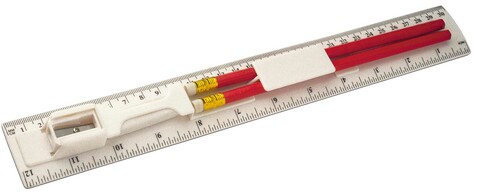 Lineal-Set aus Kunststoff Pascale – Weiß bedrucken, Art.-Nr. 002999999_2959