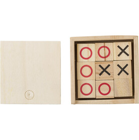 Hölzernes Tic Tac Toe-Spiel Alessio – Braun bedrucken, Art.-Nr. 011999999_427062
