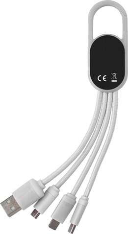 4-in-1-Ladekabelset Idris – Weiß bedrucken, Art.-Nr. 002999999_432312