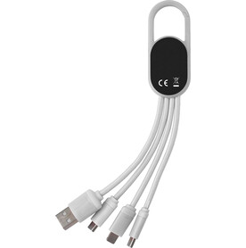 Ladekabel Idris | 4-in-1 – Weiß bedrucken, Art.-Nr. 002999999_432312