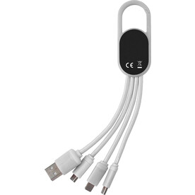 Ladekabel Idris | 4-in-1 – Weiß bedrucken, Art.-Nr. 002999999_432312