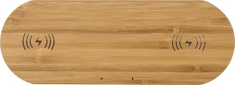 Kabelloses Ladegerät Tatum | 2-in-1 – Bambus bedrucken, Art.-Nr. 823999999_432509
