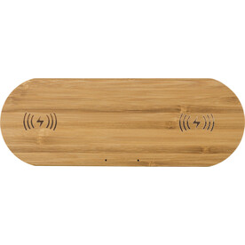 Kabelloses Ladegerät Tatum | 2-in-1 – Bambus bedrucken, Art.-Nr. 823999999_432509