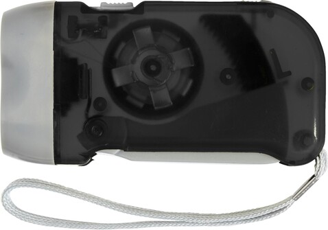 LED-Dynamotaschenlampe aus Kunststoff Tristan – Schwarz bedrucken, Art.-Nr. 001999999_4532