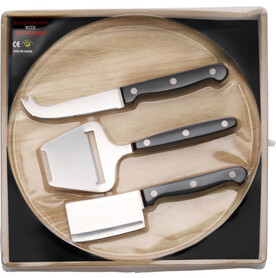 Käsebrett Max | Holz | 4 Stück – Braun bedrucken, Art.-Nr. 011999999_4652