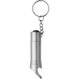 Schlüsselanhänger mit Flaschenöffner Carla – Silber bedrucken, Art.-Nr. 032999999_4867