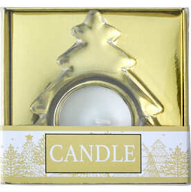 Teelichthalter Casey | Glas | Weihnachtsbaum – Gold bedrucken, Art.-Nr. 031999999_4896