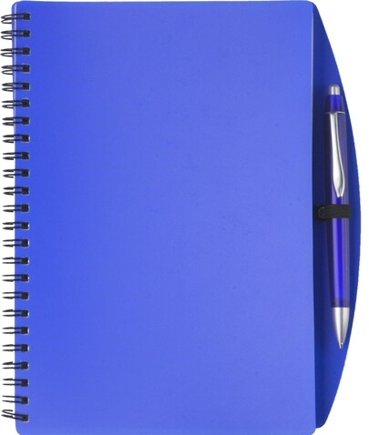 Notizbuch aus Kunststoff Solana – Blau bedrucken, Art.-Nr. 005999999_5140