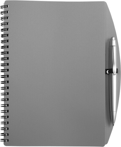 Notizbuch aus Kunststoff Solana – Grau bedrucken, Art.-Nr. 003999999_5140