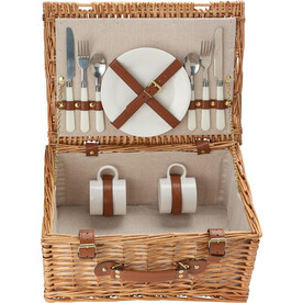 Picknickkorb Effie | Weide | 2 Personen – Braun bedrucken, Art.-Nr. 011999999_5794