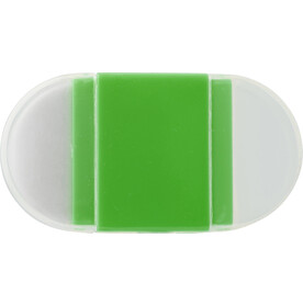 Bleistiftspitzer und Radiergummi Pauline | 2-in-1 – Hellgrün bedrucken, Art.-Nr. 029999999_6458