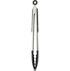 Küchenzange Maeve | Edelstahl | 30 cm – Schwarz/Silber bedrucken, Art.-Nr. 050999999_6538