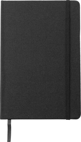 Notizbuch Samira | Recycelt | A5 | Liniert – Schwarz bedrucken, Art.-Nr. 001999999_671497