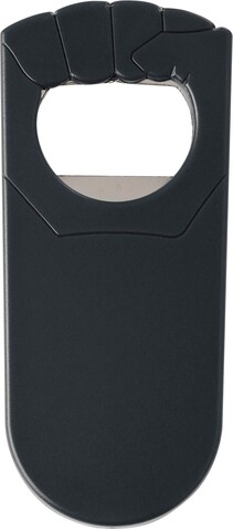 Flaschenöffner aus Kunststoff Tay – Schwarz bedrucken, Art.-Nr. 001999999_708984
