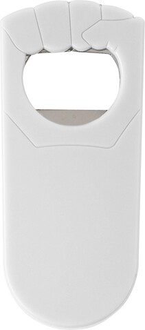 Flaschenöffner Tay | Kunststoff | Faustform – Weiß bedrucken, Art.-Nr. 002999999_708984