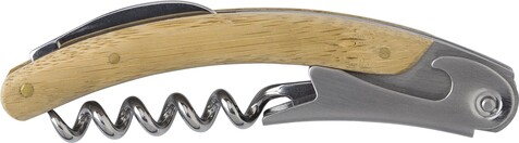 Kellnermesser mit Bambusverkleidung Lenny – Braun bedrucken, Art.-Nr. 011999999_709862