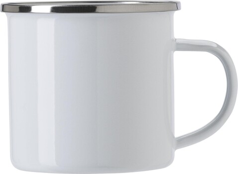 Emaille-Becher Jamaal | 350 ml – Weiß bedrucken, Art.-Nr. 002999999_709888