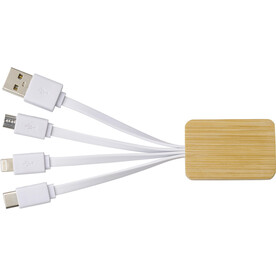 Bambus Ladekabel Brandan – Weiß bedrucken, Art.-Nr. 002999999_710986 Bambus Ladekabel Brandan – Weiß bedrucken, Art.-Nr. 002999999_710986