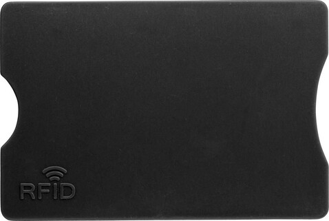 Kreditkartenhalter aus Kunststoff Sora – Schwarz bedrucken, Art.-Nr. 001999999_7252