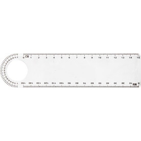 Lineal Ashlyn | Kunststoff | Transparent | Mit Winkelmesser und Lupe – Neutral bedrucken, Art.-Nr. 021999999_7284