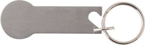 Schlüsselanhänger mit Flaschenöffner Gavin – Silber bedrucken, Art.-Nr. 032999999_739582