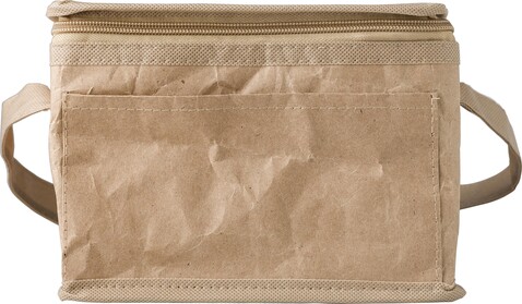Papiergewebte Kühltasche Ollie – Braun bedrucken, Art.-Nr. 011999999_739817