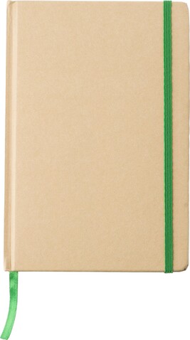 Notizbuch Gianni | Recycelt | A5 | Liniert – Limettengrün bedrucken, Art.-Nr. 019999999_818553