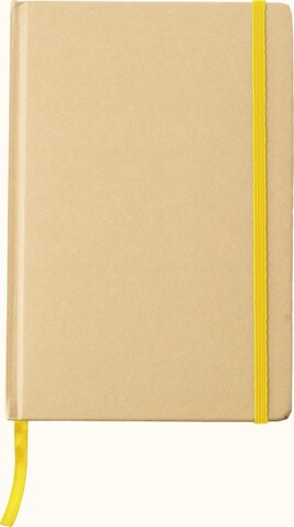 Notizbuch aus recyceltem Papier (A5) Gianni – Gelb bedrucken, Art.-Nr. 006999999_818553