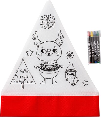 Weihnachtsmütze aus Non-Woven (80 gr/m²) Maryse – Rot/Weiß bedrucken, Art.-Nr. 048999999_8291