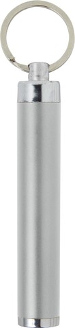 Schlüsselanhänger mit Taschenlampe Zola – Silber bedrucken, Art.-Nr. 032999999_8297