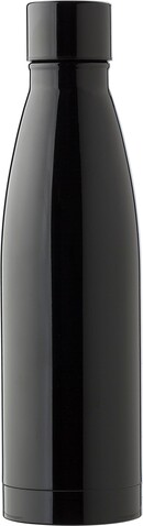 Doppelwandige Trinkflasche aus Edelstahl Marcelino – Schwarz bedrucken, Art.-Nr. 001999999_835488