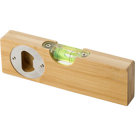 Flaschenöffner Sherry | Bambus | Wasserwaage – Braun bedrucken, Art.-Nr. 011999999_839413