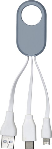 Ladekabelset aus Kunststoff Pilar – Grau bedrucken, Art.-Nr. 003999999_8450