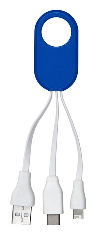 Ladekabel Pilar | 3-in-1 – Blau bedrucken, Art.-Nr. 005999999_8450