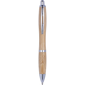 Kugelschreiber Carson | Bambus | Silberdetails – Braun bedrucken, Art.-Nr. 011999999_8524