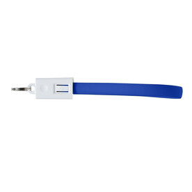 Schlüsselanhänger mit Ladekabel Pierre – Kobaltblau bedrucken, Art.-Nr. 023999999_8527