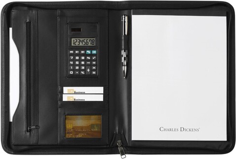 Charles Dickens Schreibmappe Giada | A4 – Schwarz bedrucken, Art.-Nr. 001999999_8603