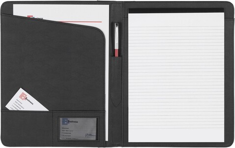 Mappe Frederick | Gebundenes Leder | A4 – Schwarz bedrucken, Art.-Nr. 001999999_8619