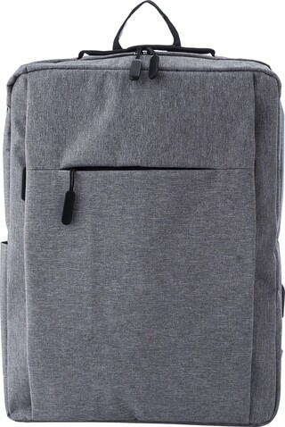Laptop-Rucksack Carlito | 300D | 15 Zoll – Grau bedrucken, Art.-Nr. 003999999_864735