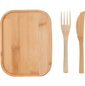 Brotdose aus Edelstahl Esme – Braun bedrucken, Art.-Nr. 011999999_865050