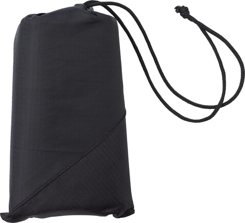 Faltbare Decke aus Polyester Amal – Schwarz bedrucken, Art.-Nr. 001999999_865991