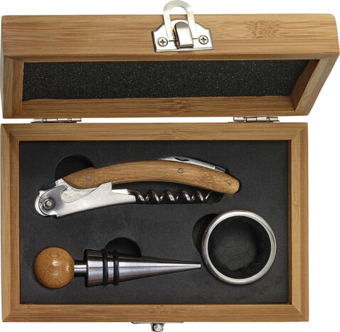 Weinset Leonie | Bambus | 3 Stück – Braun bedrucken, Art.-Nr. 011999999_8721 Weinset Leonie | Bambus | 3 Stück – Braun bedrucken, Art.-Nr. 011999999_8721