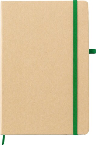 Notizbuch aus Papier Cora – Grün bedrucken, Art.-Nr. 004999999_9144