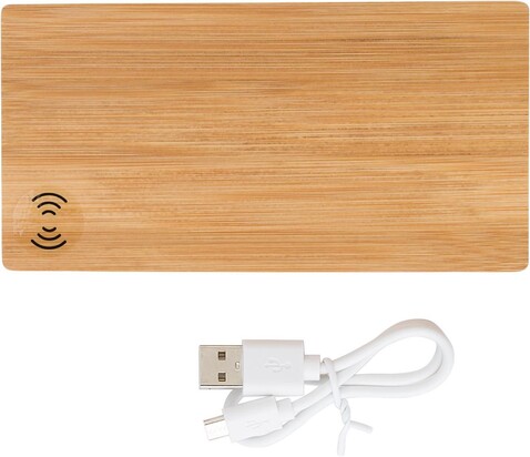 Powerbank aus Bambus Walter – Braun bedrucken, Art.-Nr. 011999999_9148