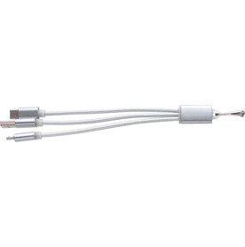 Ladekabel Alvin | 3-in-1 – Silber bedrucken, Art.-Nr. 032999999_9215