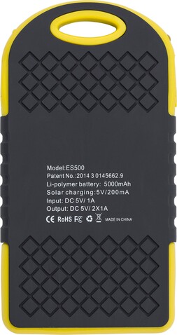 Solar Powerbank Aurora – Gelb bedrucken, Art.-Nr. 006999999_9333